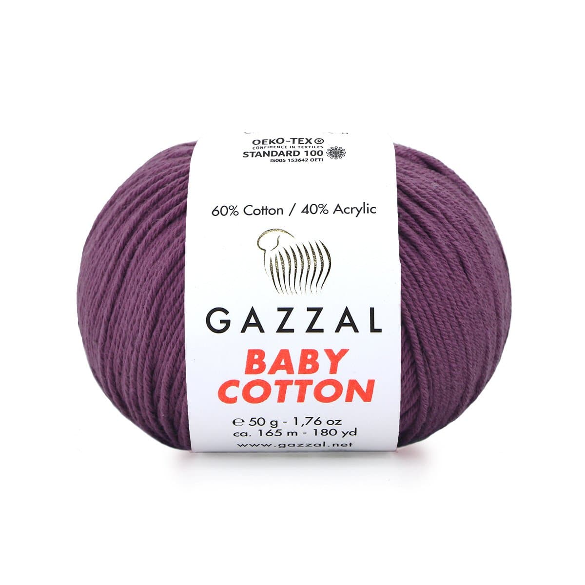 Gazzal Baby Cotton 3441 Melanzana – filato baby in cotone e acrilico