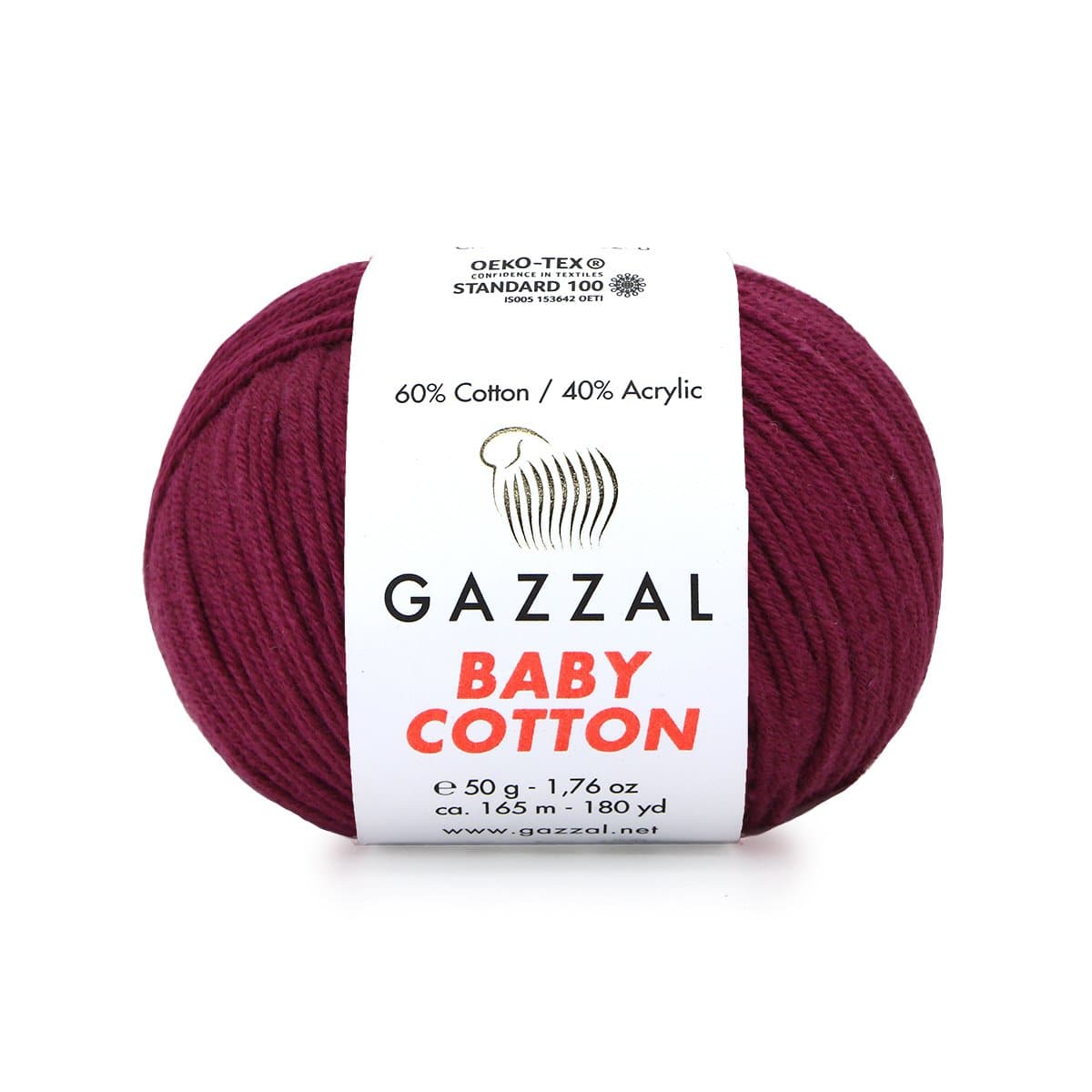 Gazzal Baby Cotton 3442 Bordeaux – filato baby in cotone e acrilico