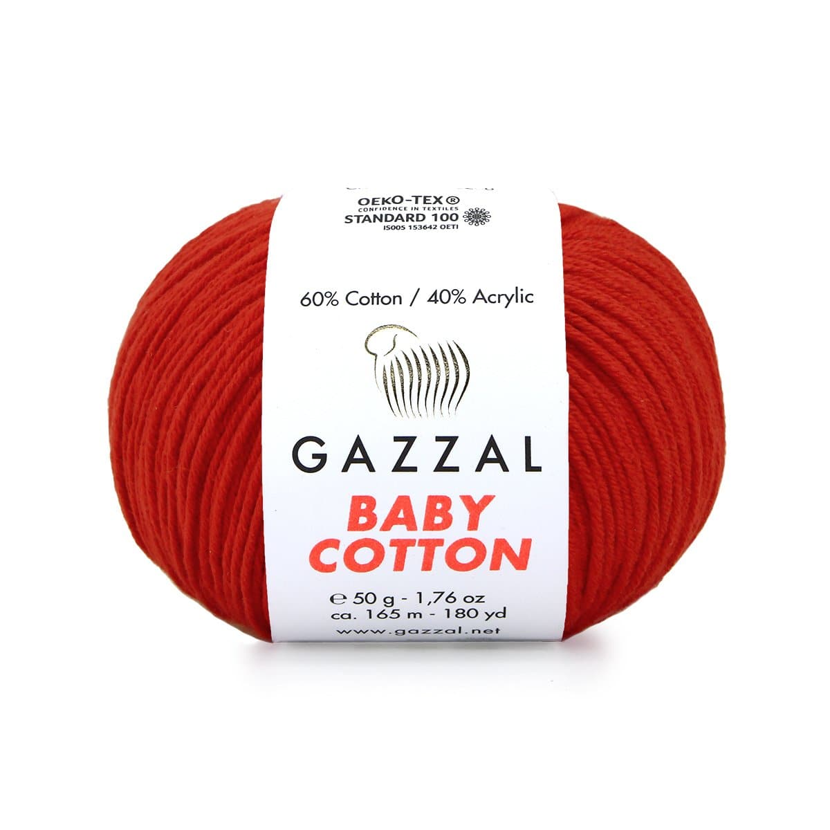 Gazzal Baby Cotton 3443 Rosso – filato baby in cotone e acrilico