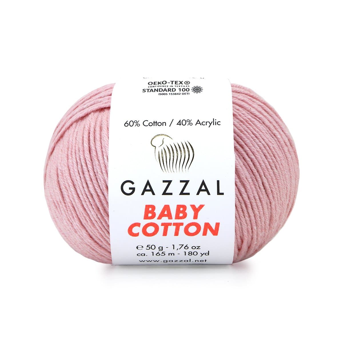 Gazzal Baby Cotton 3444 Rosa cenere – filato baby in cotone e acrilico