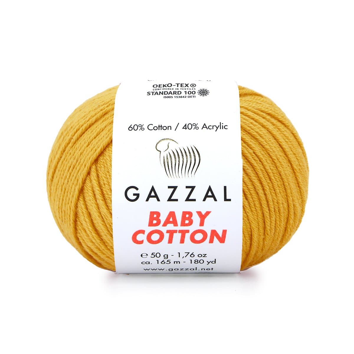 Gazzal Baby Cotton 3447 Senape – filato baby in cotone e acrilico