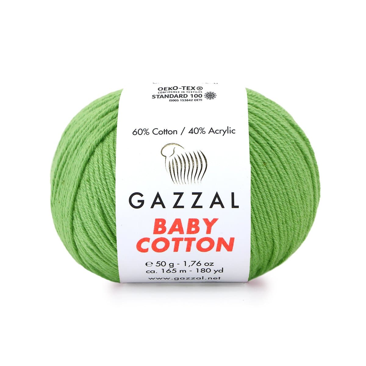 Gazzal Baby Cotton 3448 Verde prato – filato baby in cotone e acrilico