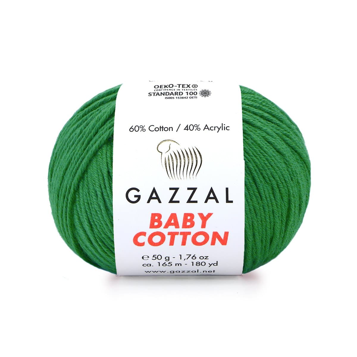 Gazzal Baby Cotton 3456 Verde foresta – filato baby in cotone e acrilico