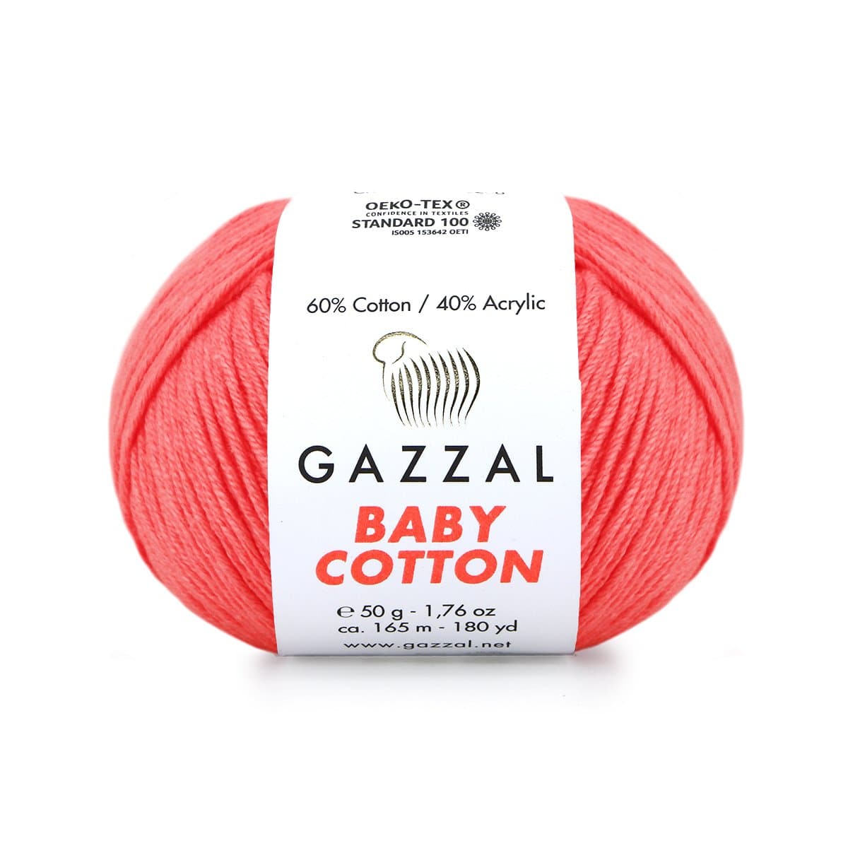 Gazzal Baby Cotton 3460 Anguria – filato baby in cotone e acrilico