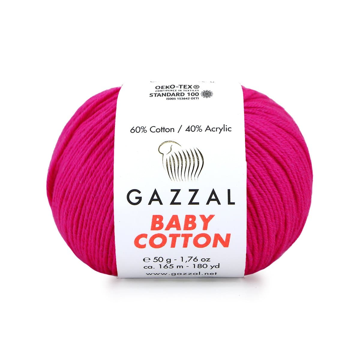 Gazzal Baby Cotton 3461 Fucsia – filato baby in cotone e acrilico