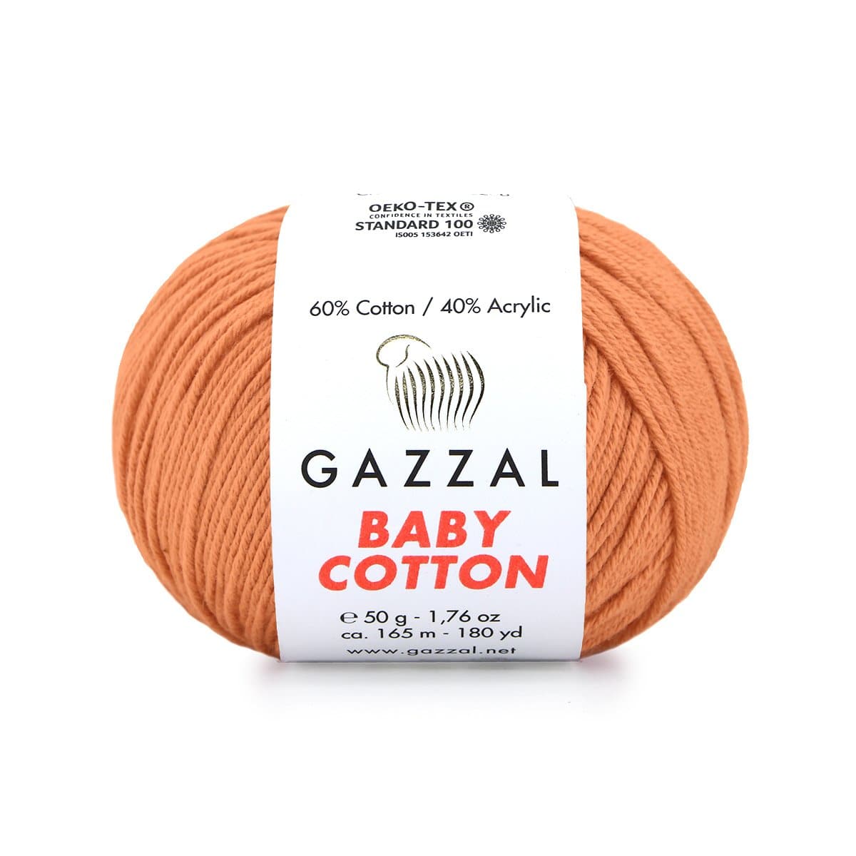Gazzal Baby Cotton 3465 Arancione – filato baby in cotone e acrilico