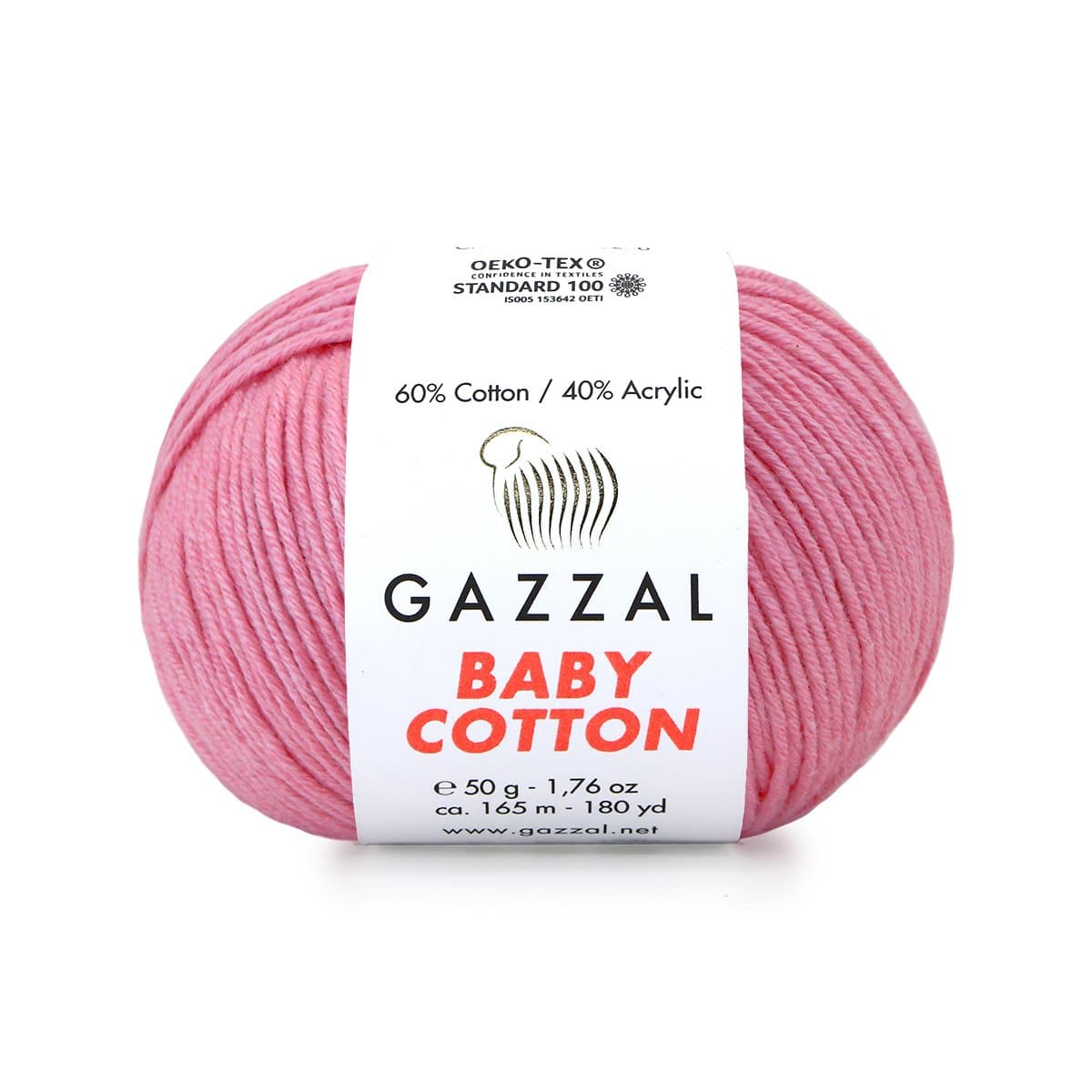 Gazzal Baby Cotton 3468 Rosa caramella – filato baby in cotone e acrilico