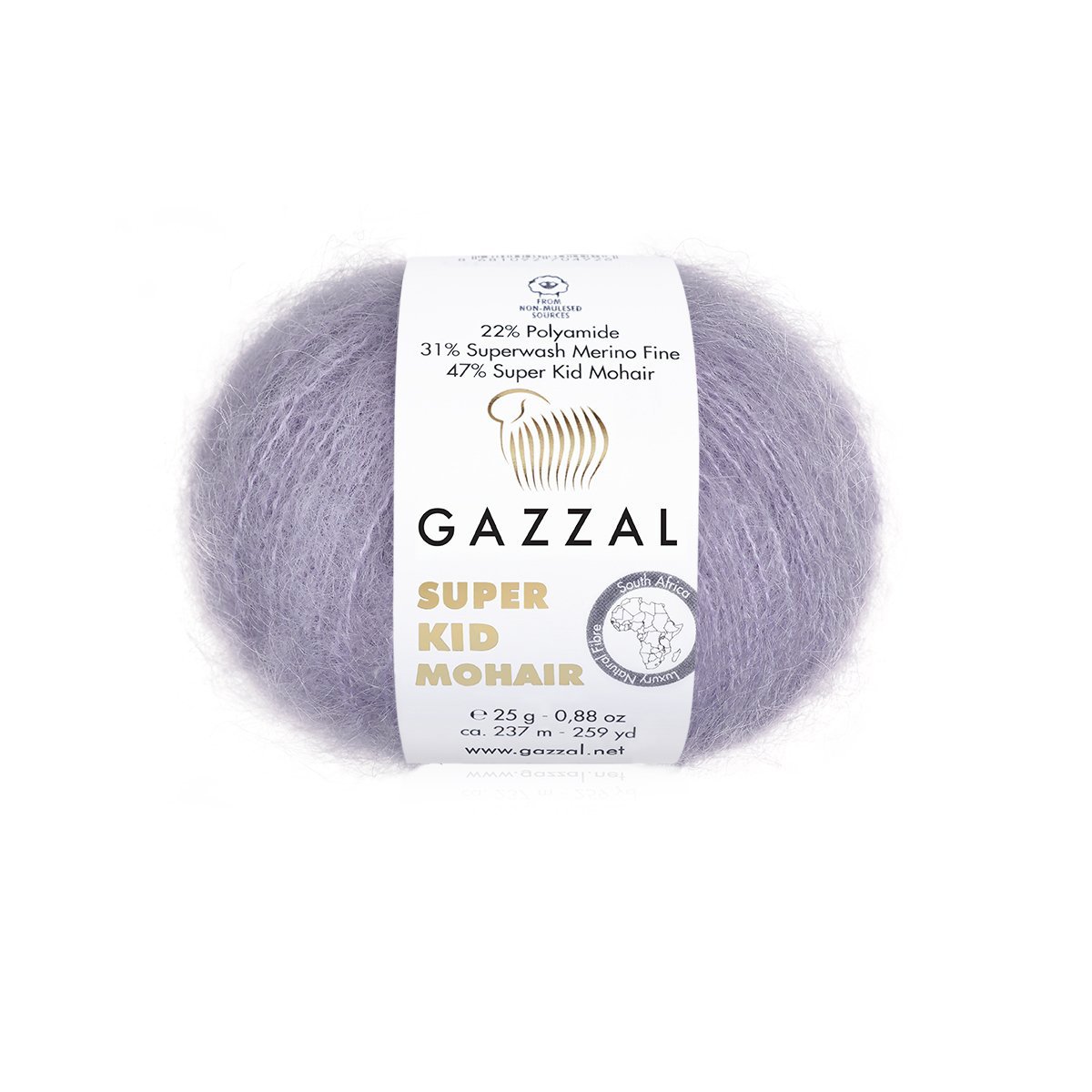Gazzal Super Kid Mohair 64413 Alyvinė – moherio siūlai su merino