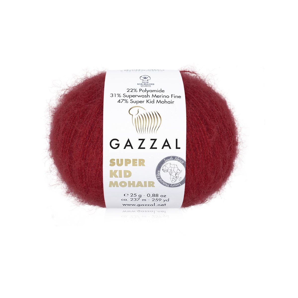 Gazzal Super Kid Mohair 64416 Vyšninė – moherio siūlai su merino