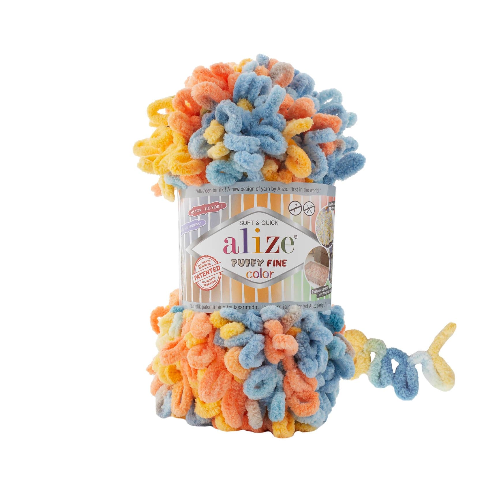Alize Puffy Fine Color – margi smulkūs kilpiniai | VILRITA