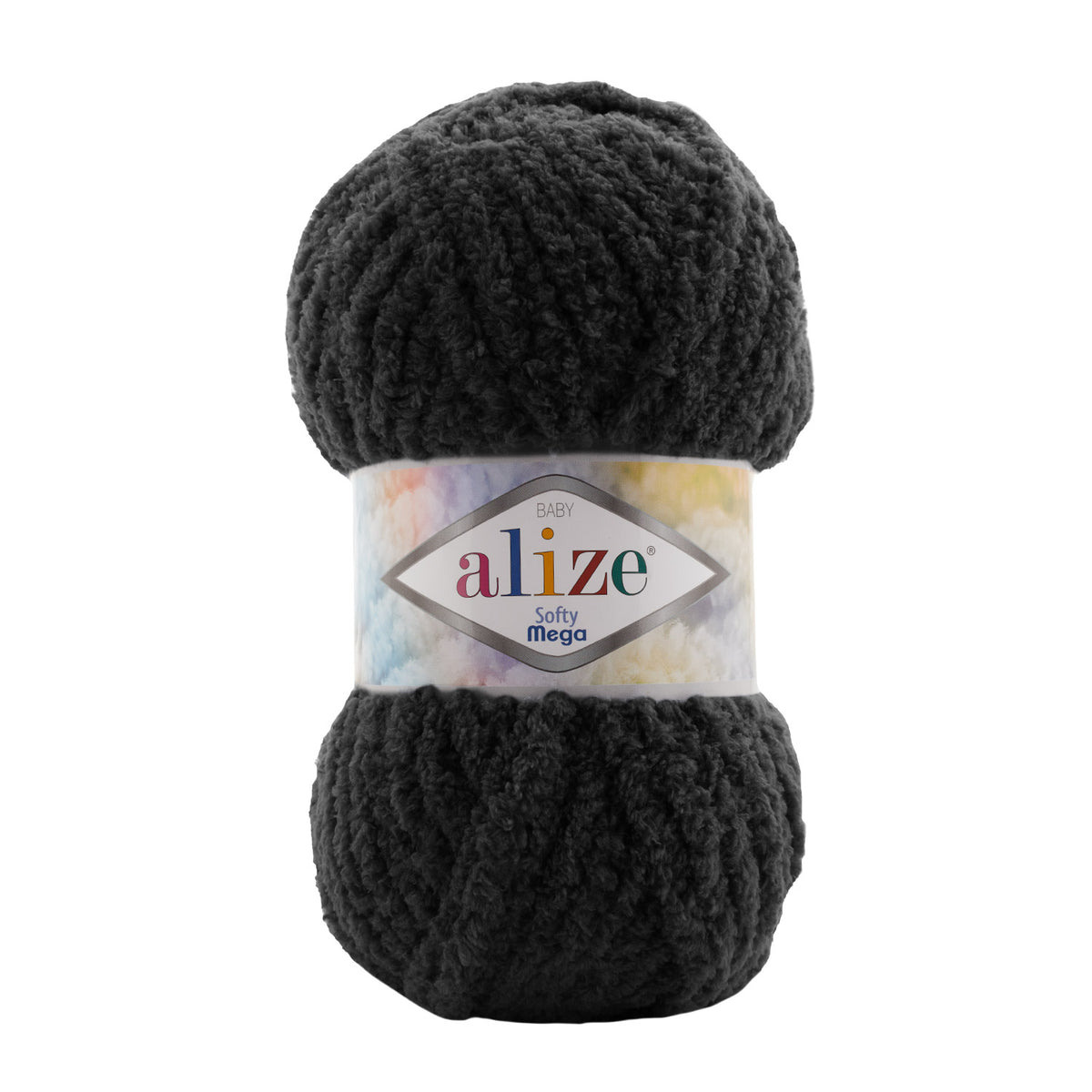 Alize Softy Mega 60 Must – jäme plüüslõng
