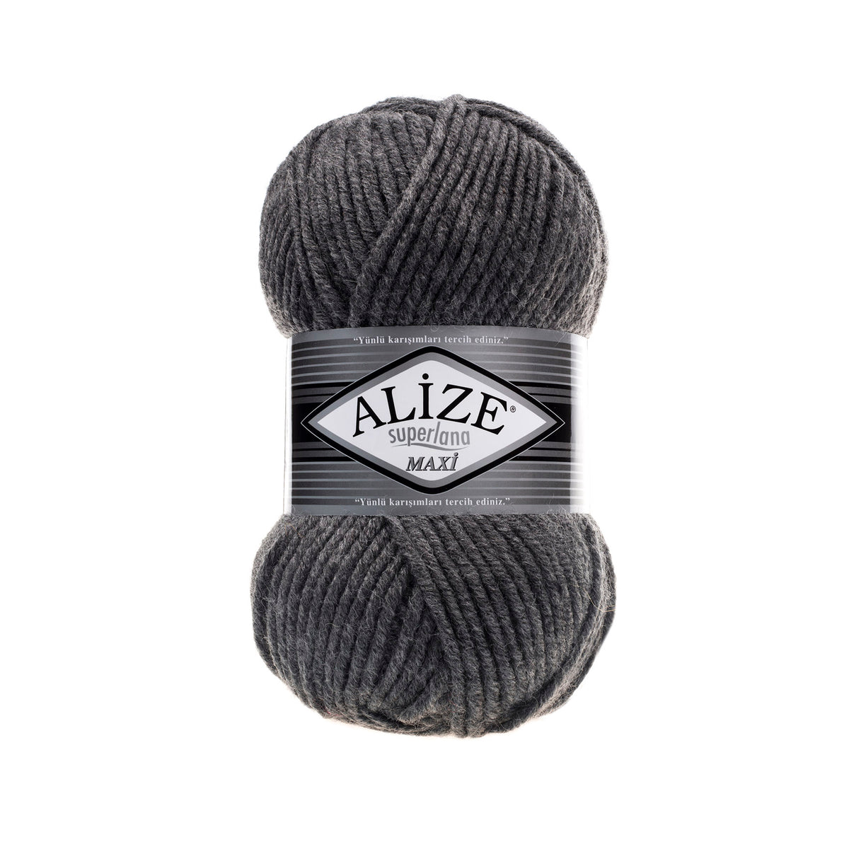 Alize Superlana Maxi 182 Dark Grey Melange – chunky wool acrylic yarn