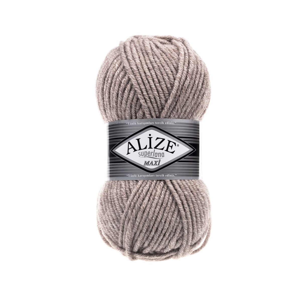 Alize Superlana Maxi 207 Light Brown Melange – chunky wool acrylic yarn