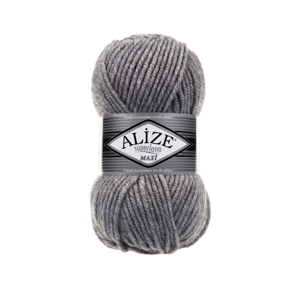 Alize Superlana Maxi 21 Dark Grey Melange – chunky wool acrylic yarn