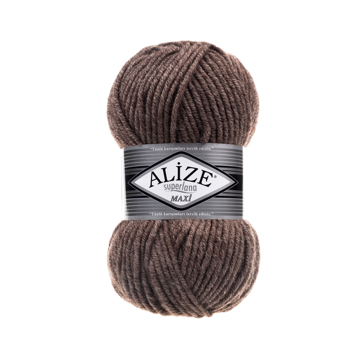 Alize Superlana Maxi 240 Brown Melange – chunky wool acrylic yarn