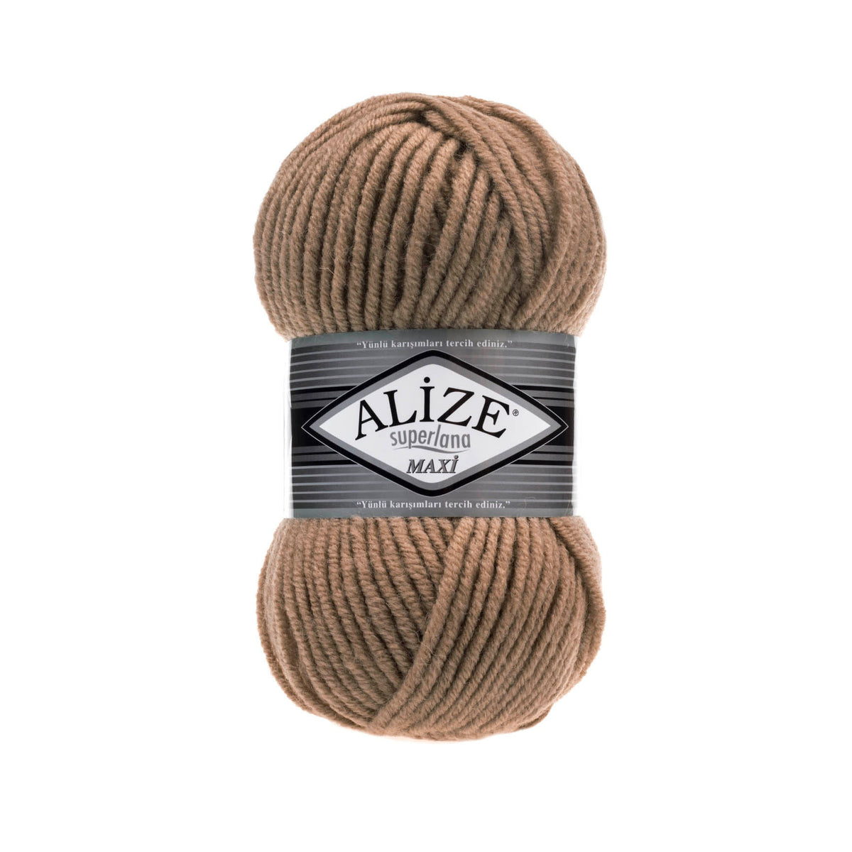 Alize Superlana Maxi 466 Dark Beige – chunky wool acrylic yarn
