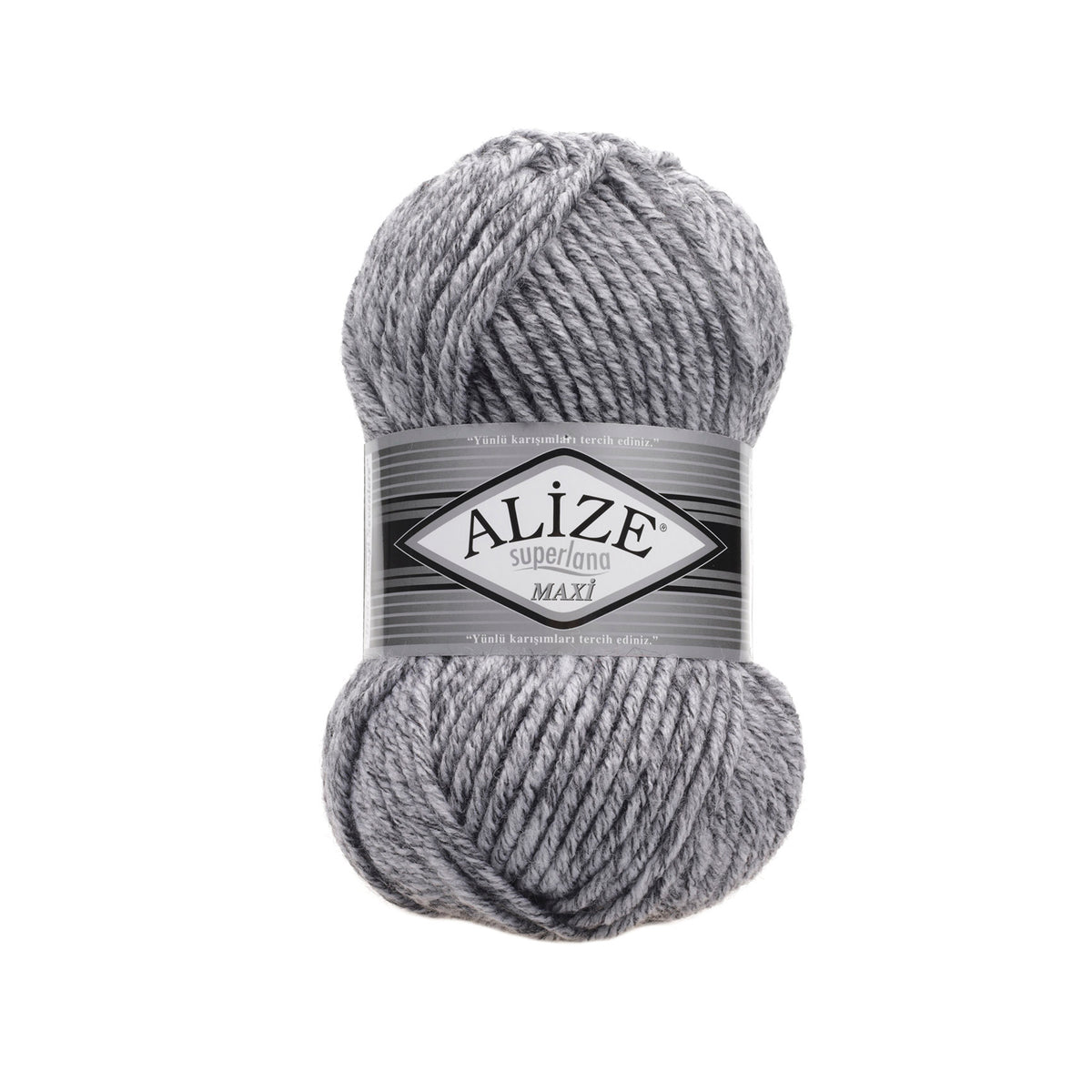 Alize Superlana Maxi 801 Medium Grey – chunky wool acrylic yarn