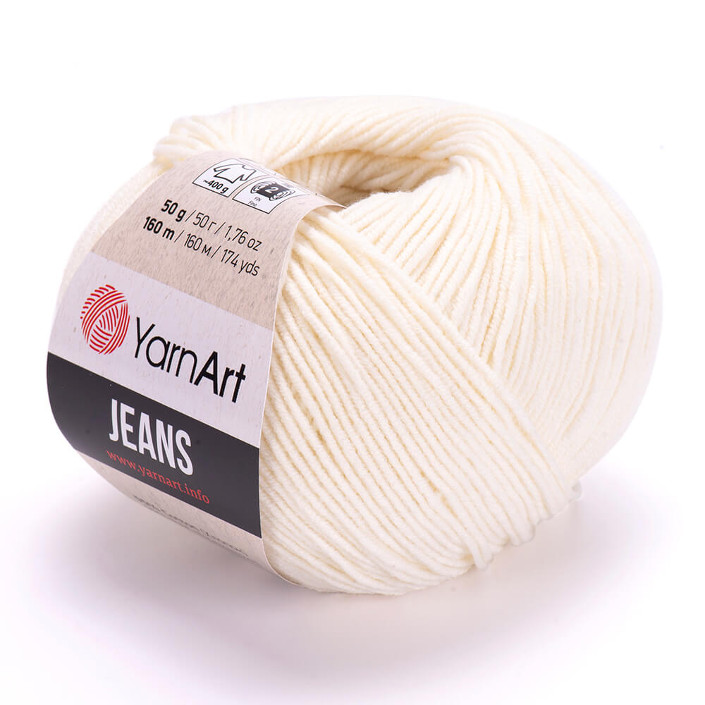 YarnArt Jeans 03 Gräddvit – bomulls- och akrylgarn