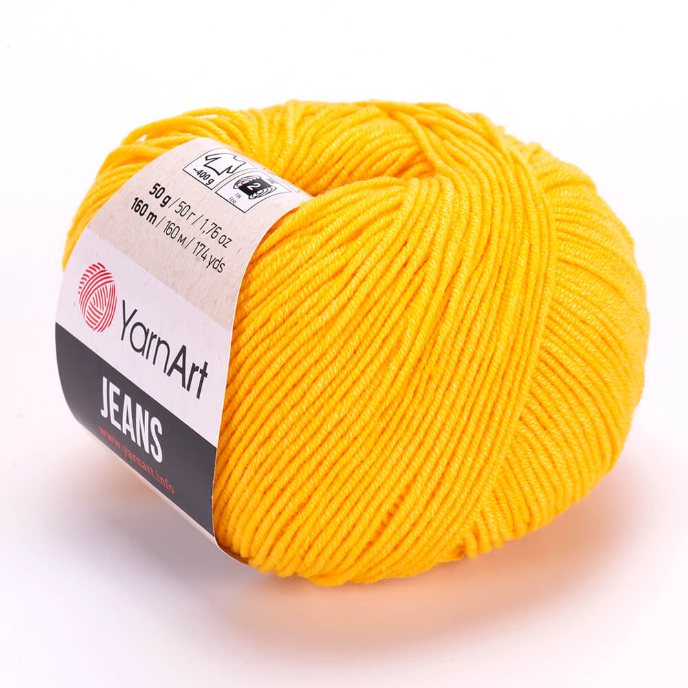 YarnArt Jeans 35 Gul – bomulls- och akrylgarn