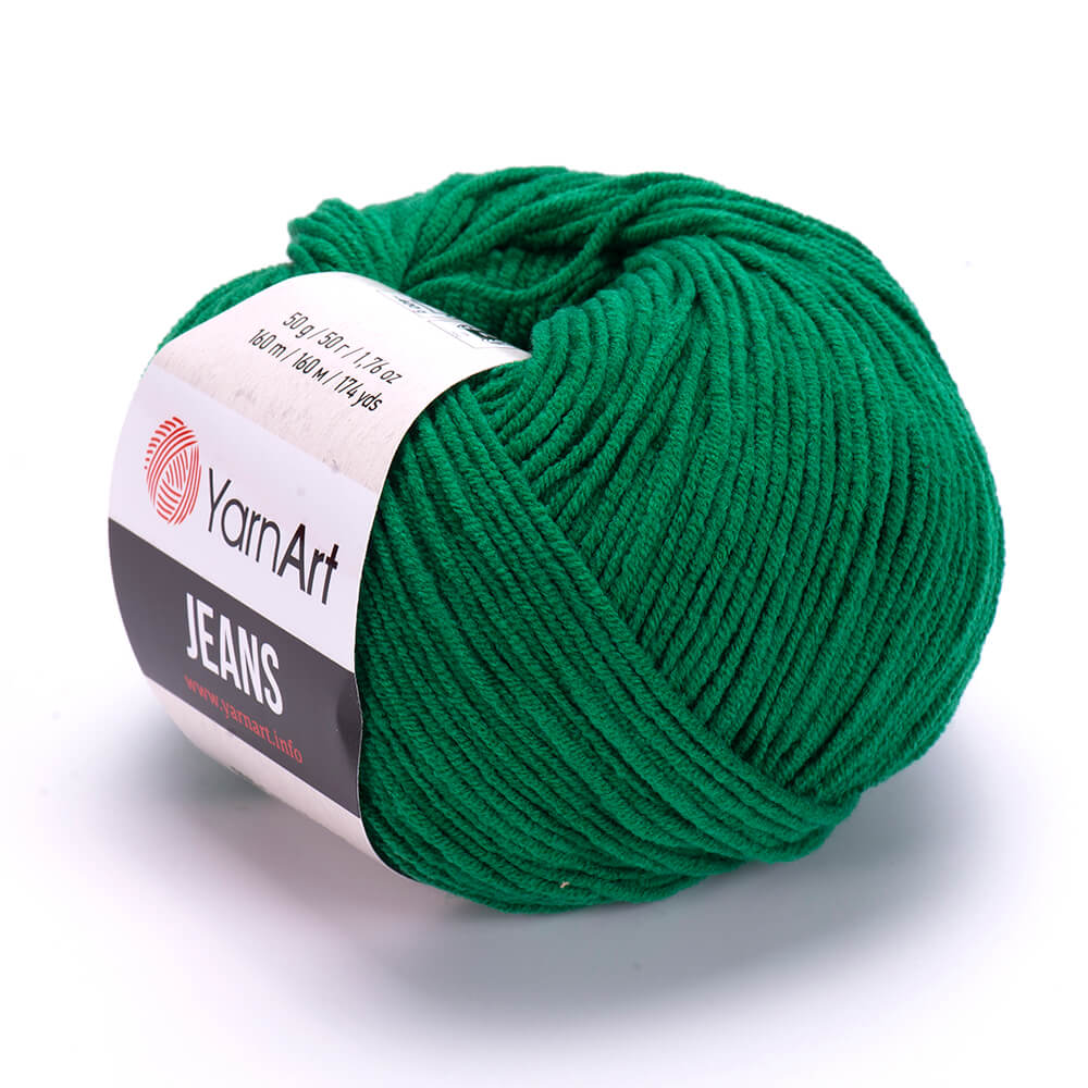 YarnArt Jeans 52 Skogsgrön – bomulls- och akrylgarn