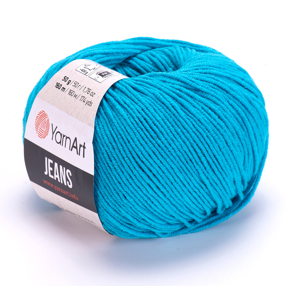 YarnArt Jeans 55 Turkos – bomulls- och akrylgarn
