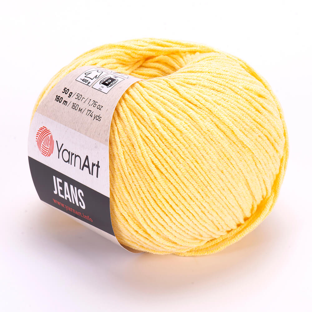 YarnArt Jeans 88 Ljusgul – bomulls- och akrylgarn