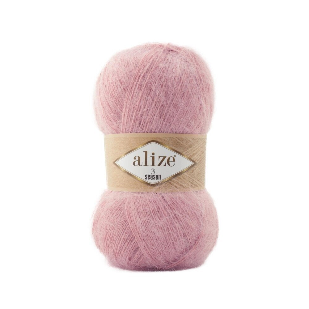 Alize 3 Season 161 Dulsvai rožinė – lengvi akrilo siūlai su moheriu ir vilna