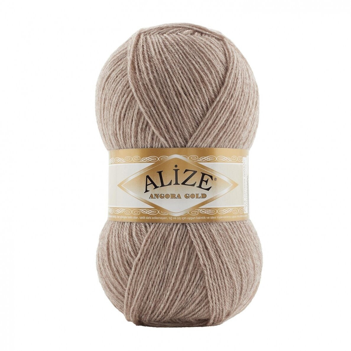 Alize Angora Gold 461 Mörkbeige – akryl- och ullgarn