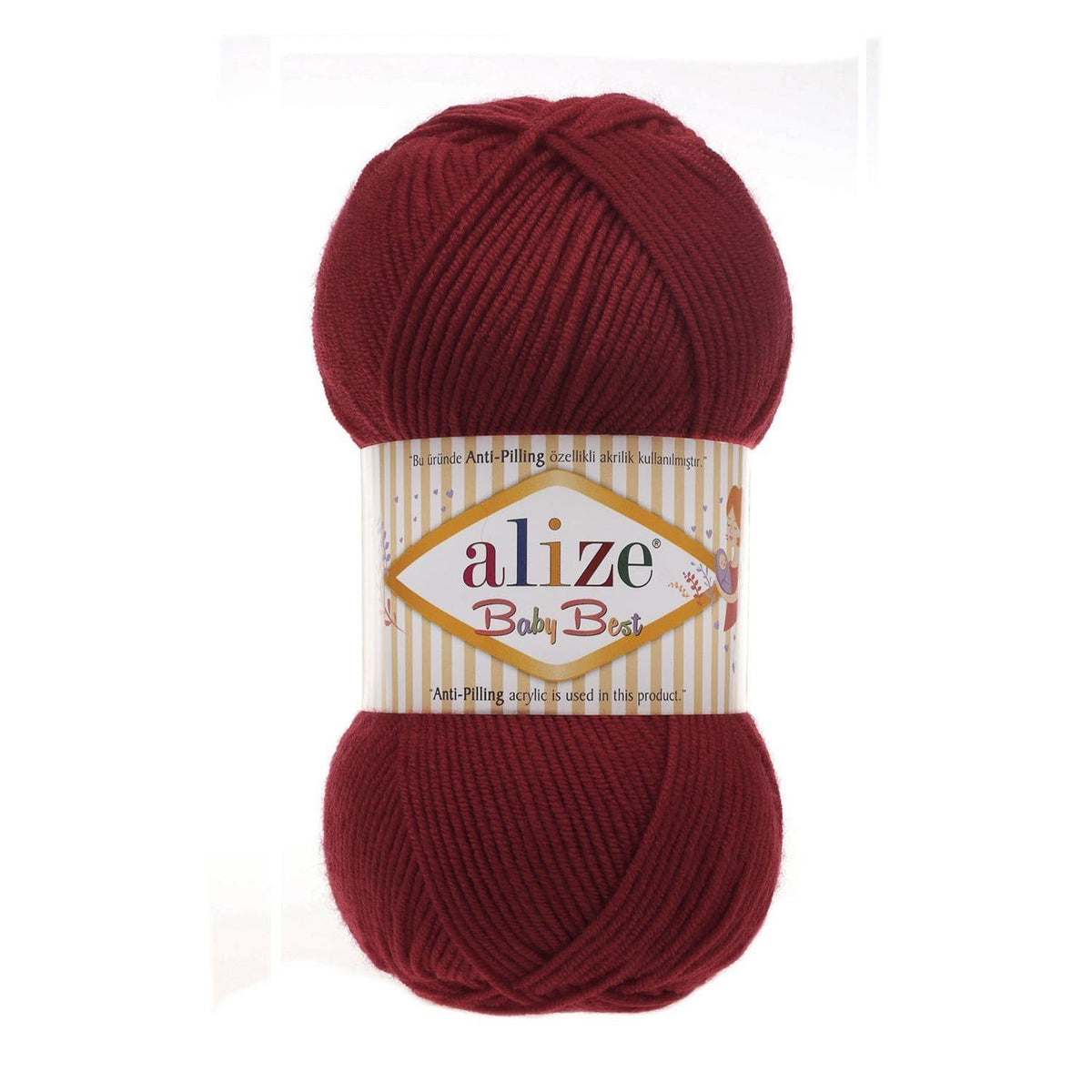 Alize Baby Best 390 Бордовый – детская пряжа с бамбуком