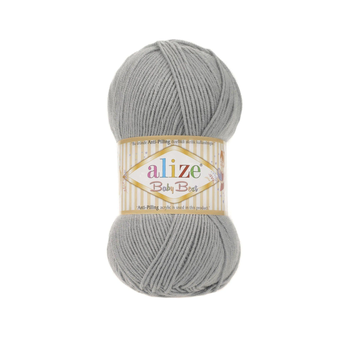 Alize Baby Best 344 Серый – детская пряжа с бамбуком