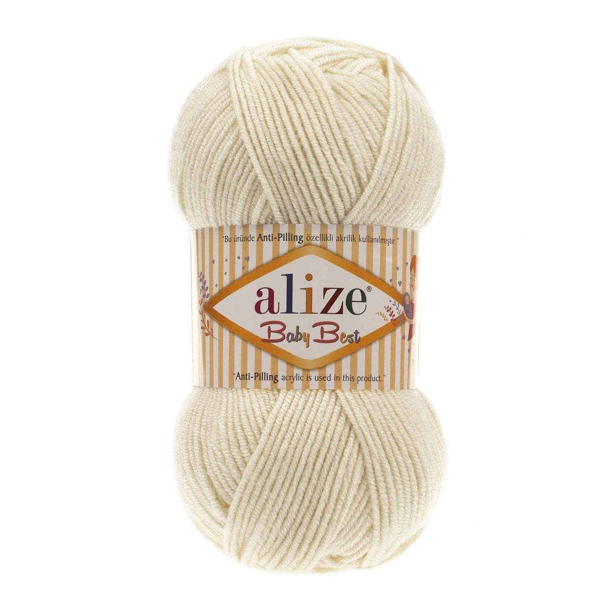 Alize Baby Best 62 Кремовый – детская пряжа с бамбуком