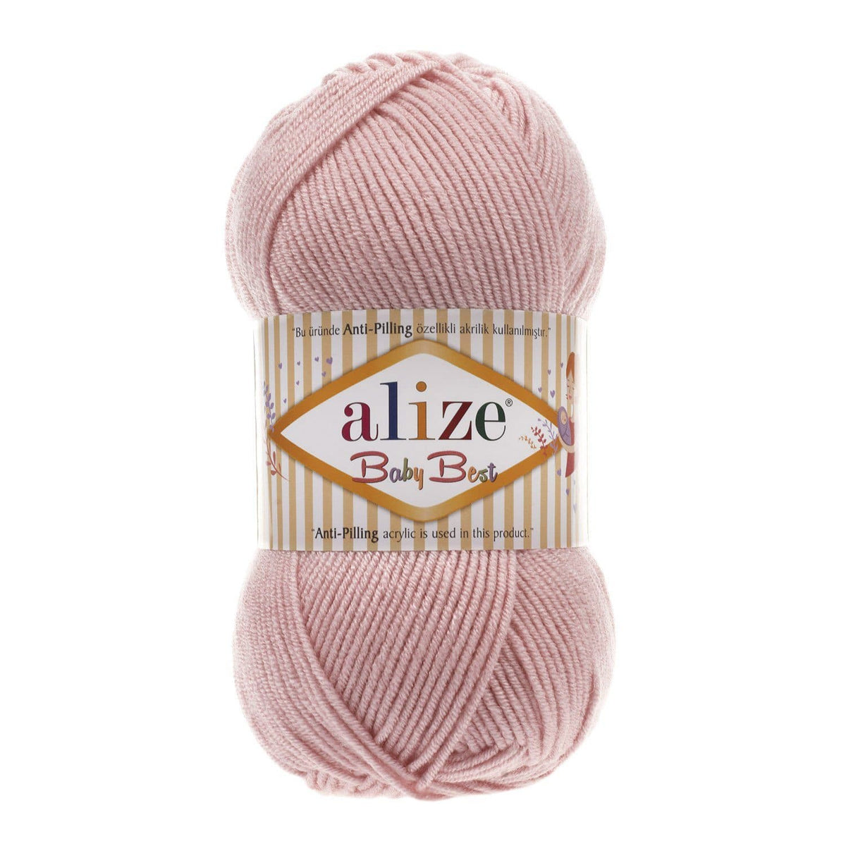 Alize Baby Best 161 Пудровый – детская пряжа с бамбуком