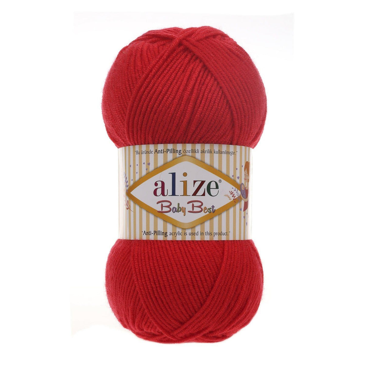 Alize Baby Best 56 Красный – детская пряжа с бамбуком