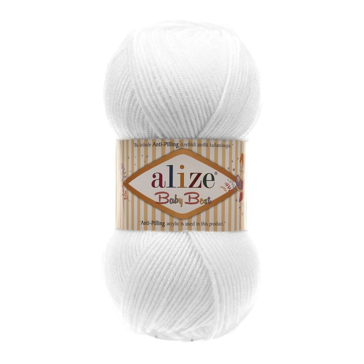 Alize Baby Best 55 Белый – детская пряжа с бамбуком