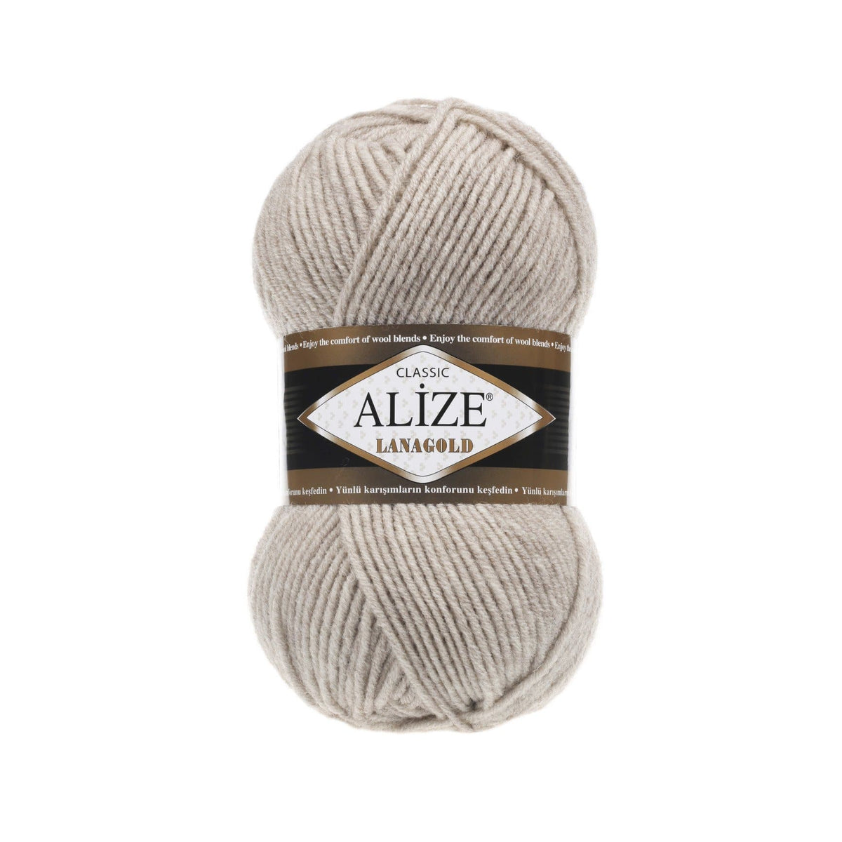 Alize Lanagold Classic 152 Beige Melange – wool acrylic yarn