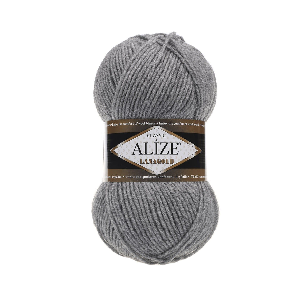 Alize Lanagold Classic 21 Grey Melange – wool acrylic yarn