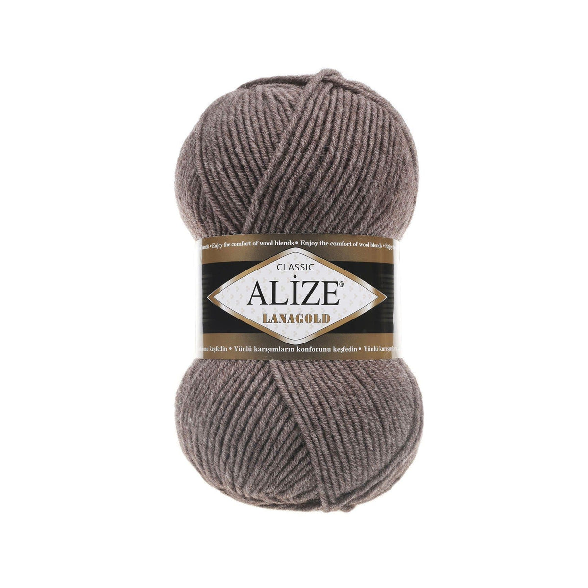 Alize Lanagold Classic 240 Brown Melange – wool acrylic yarn