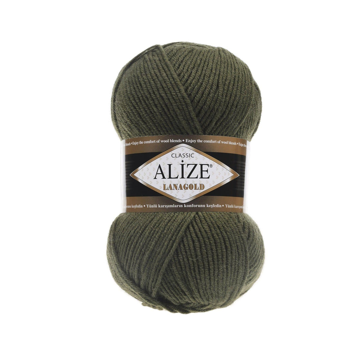 Alize Lanagold Classic 29 Dark Olive – wool acrylic yarn