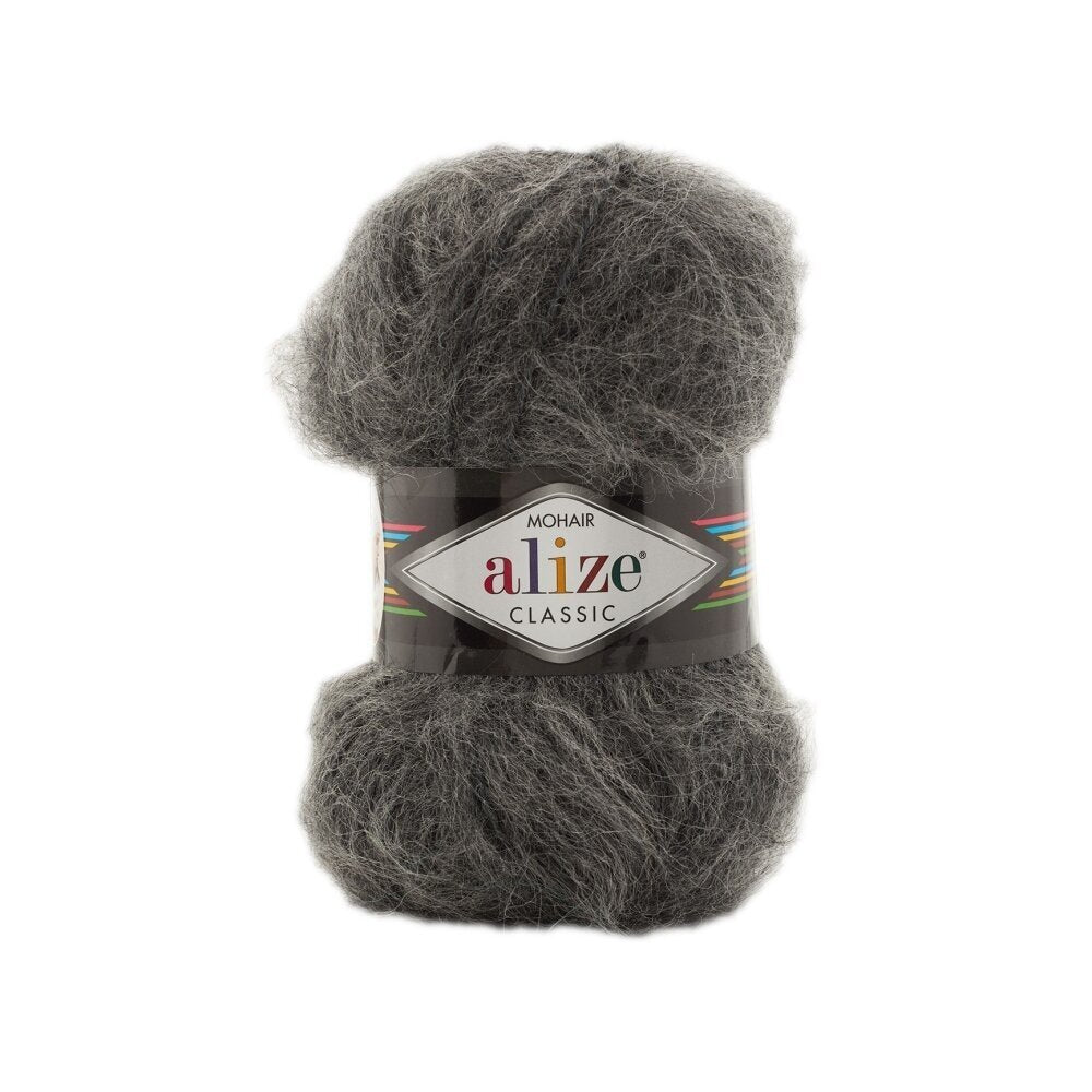 Alize Mohair Classic Mohair Dark Grey Melange (196)