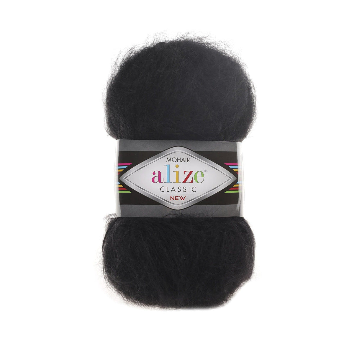 Alize Mohair Classic 60 Noir – fil acrylique avec mohair et laine