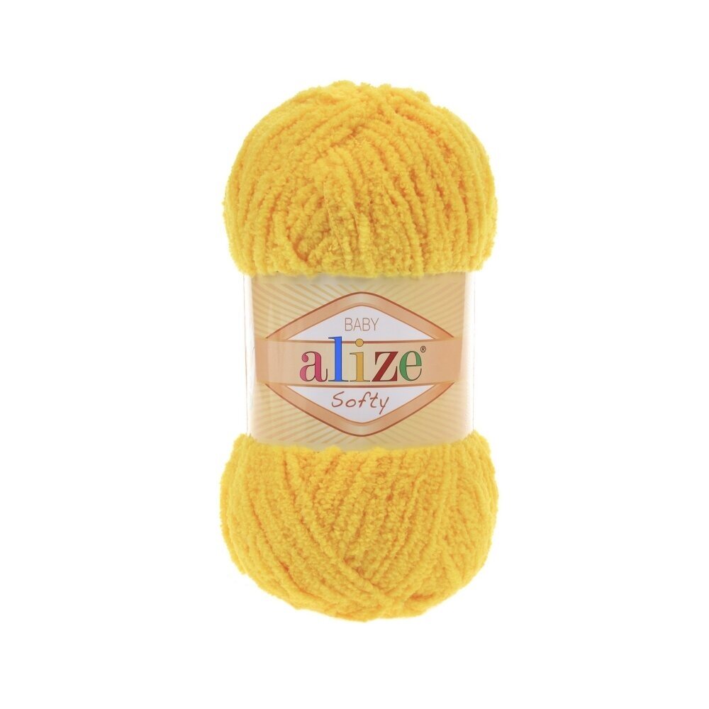 Alize Softy Baby 216 Gul – mjukt babygarn i plysch
