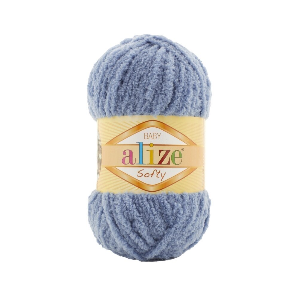 Alize Softy Baby 374 Blåklint – mjukt babygarn i plysch