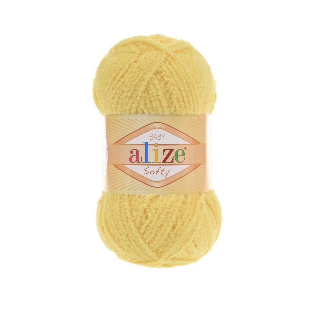 Alize Softy Baby 187 Ljusgul – mjukt babygarn i plysch