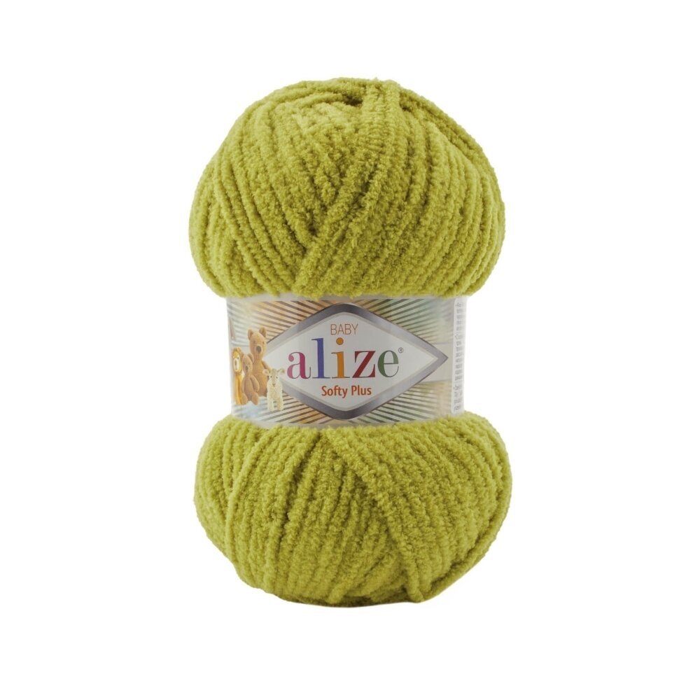 Alize Softy Plus 11 Лаймовый – толстая плюшевая пряжа