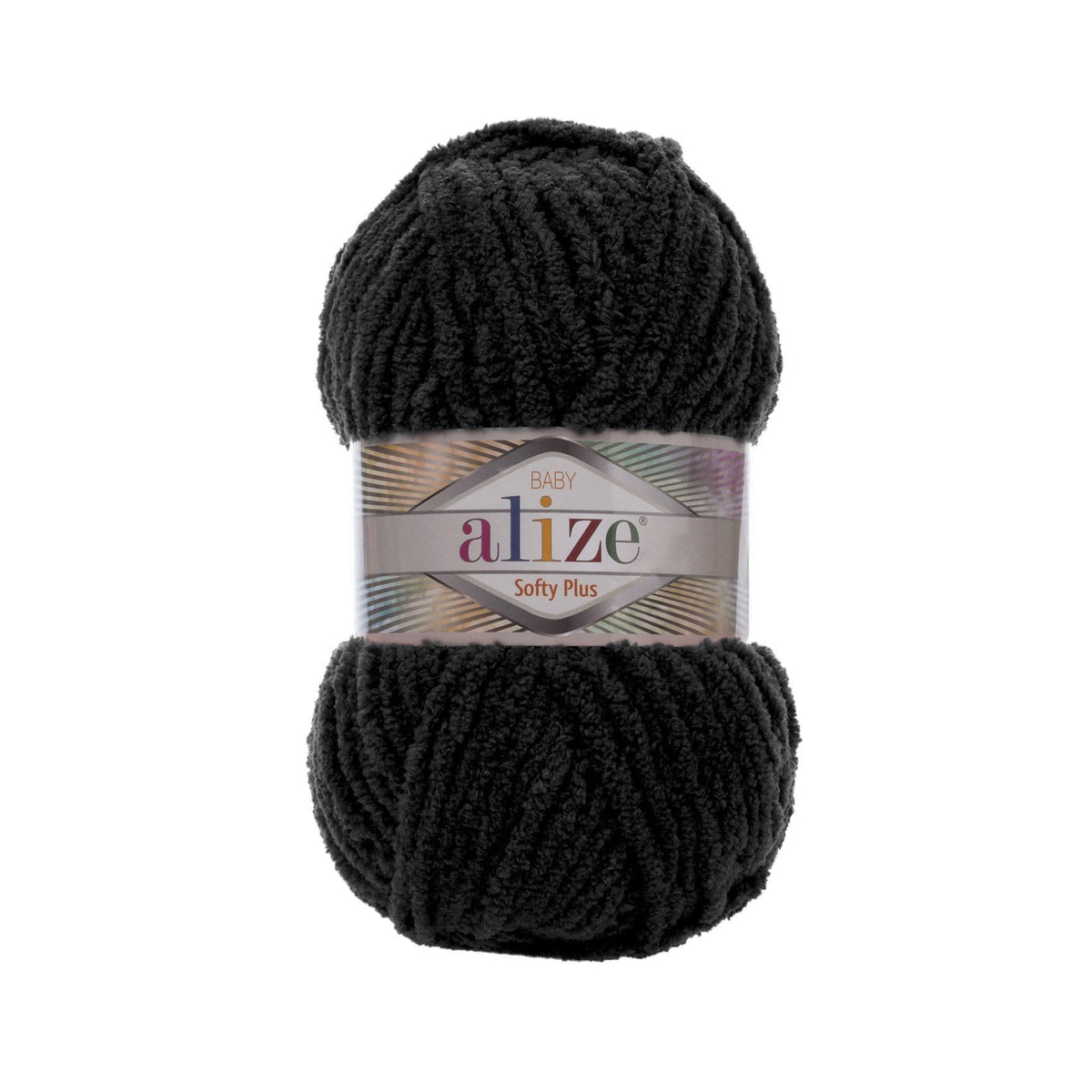 Alize Softy Plus 60 Чёрный – толстая плюшевая пряжа