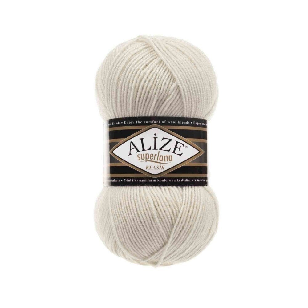 Alize Superlana Klasik 599 Молочно-белый – пряжа из акрила с шерстью