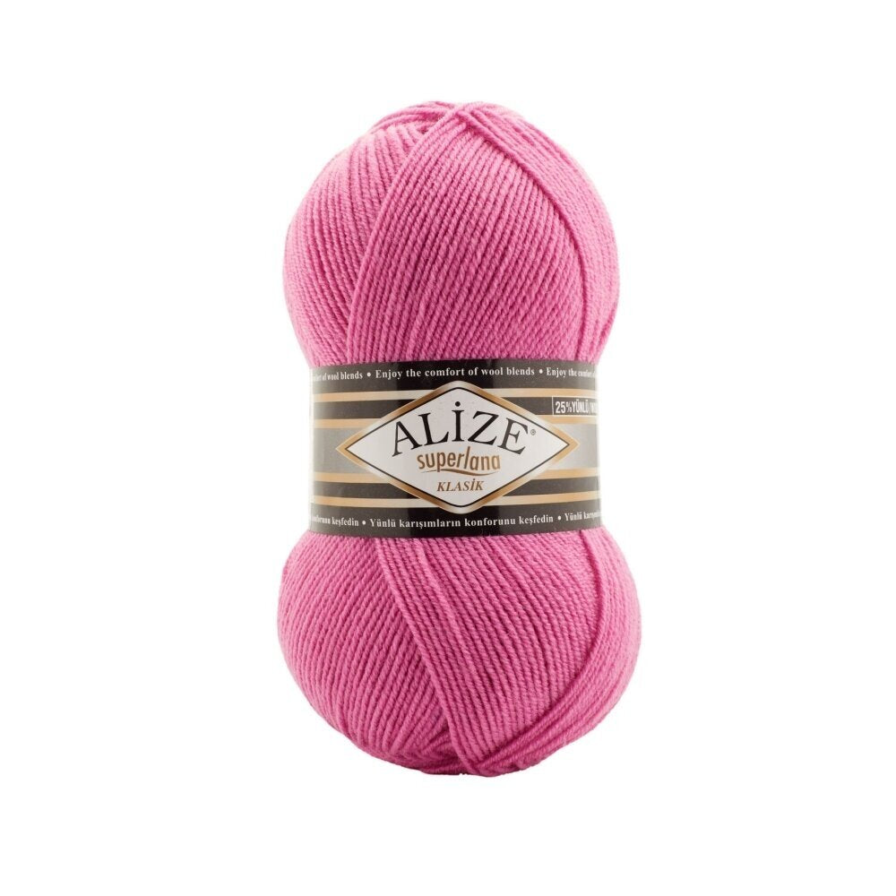 Alize Superlana Klasik 178 Конфетно-розовый – пряжа из акрила с шерстью