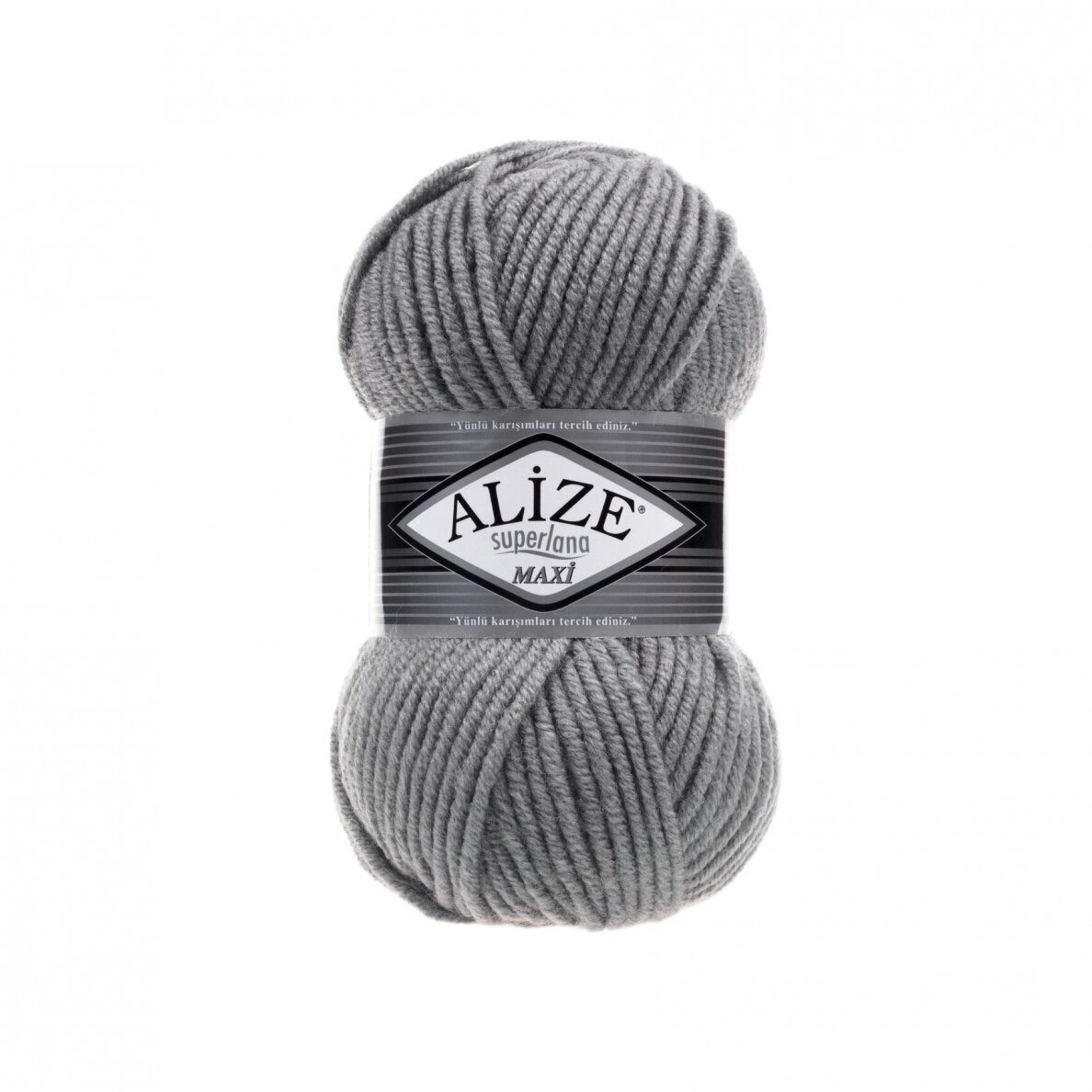 Alize Superlana Maxi 87 Dark Grey – chunky wool acrylic yarn