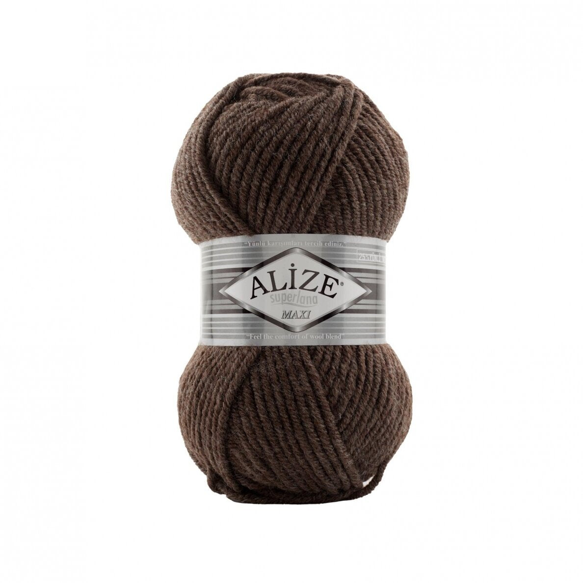 Alize Superlana Maxi 884 Dark Brown – chunky wool acrylic yarn