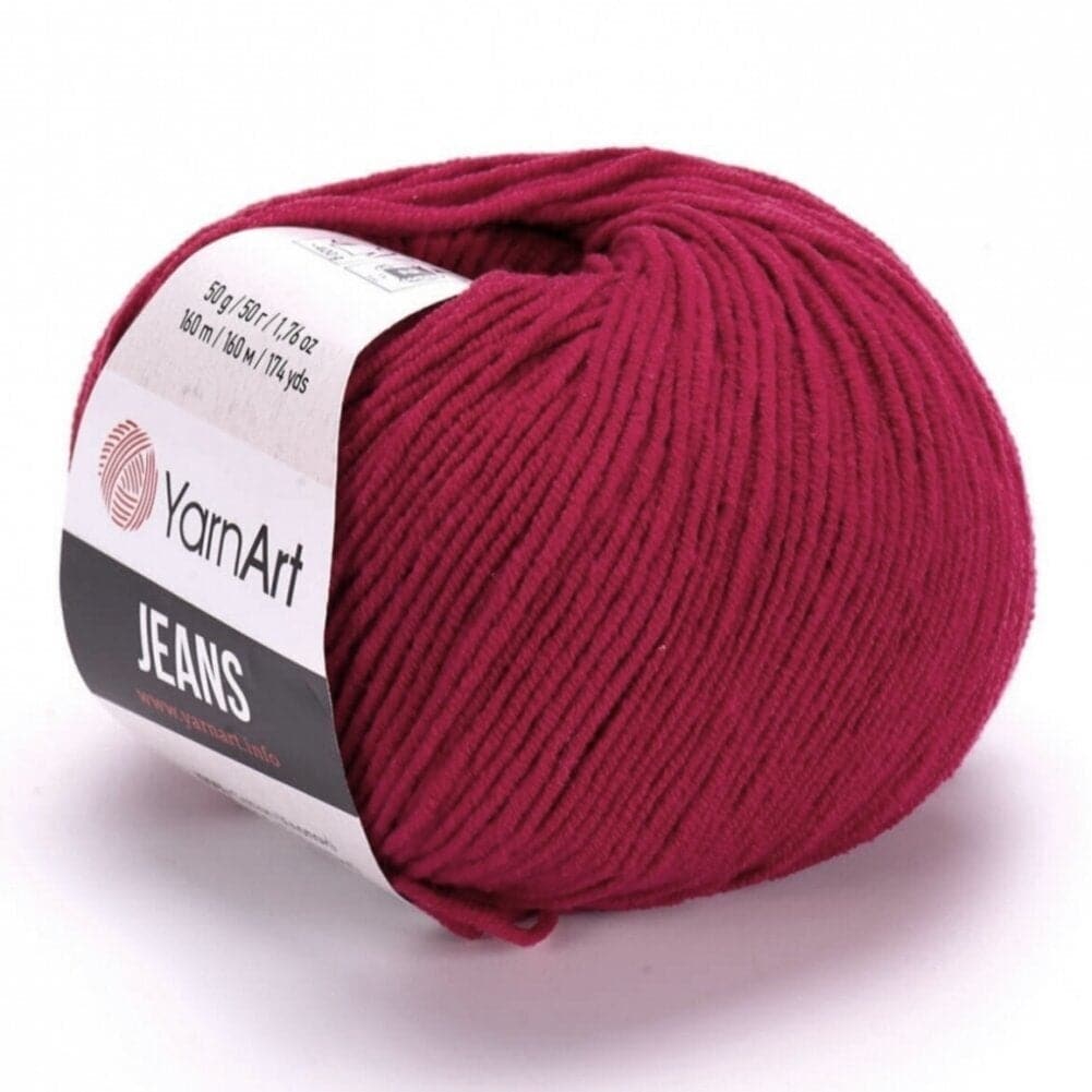 YarnArt Jeans 51 Körsbär – bomulls- och akrylgarn